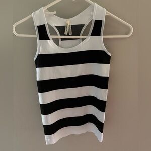Nikibiki for Dorosi Black and White Striped Tank Top butter soft racer back OS